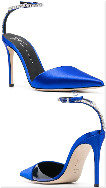 ♦Giuseppe Zanotti electric blue embellished 110mm pump #giuseppezanotti #shoes #blue #brilliantluxury