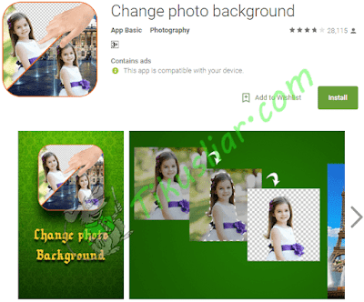 Aplikasi Android mengubah foto latar belakang