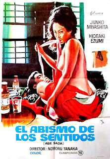 EL ABISMO DE LOS SENTIDOS (ABE SADA). Cartel: 70 x 100 cms. España. Arte: MCP (Ramon Martí, Josep Clavé, Hernán Picó). EL ABISMO DE LOS SENTIDOS (ABE SADA). Jitsuroku Abe Sada. 1975. Japón. Dirección: Noboru Tanaka. Reparto: Junko Miyashita, Eimei Esumi, Genshû Hanayagi, Yoshie Kitsuda, Ikonosuke Koizumi, Nagatoshi Sakamoto.