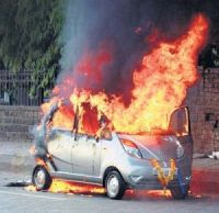 Tata Nano on fire