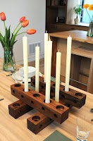 wooden candle holder set 1