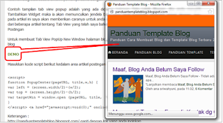 Membuat Tab View PopUp New Window Halaman Blog