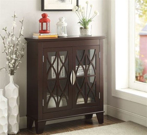 accent chest with glass doors