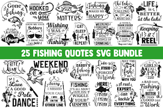 Fishing SVG Bundle, fish svg, bass svg, fish hook svg, lake svg, dad svg, rod svg, pole svg, keeping it reel svg, funny quotes svg, svg file