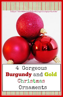 Gorgeous Burgundy and Gold Christmas ornaments