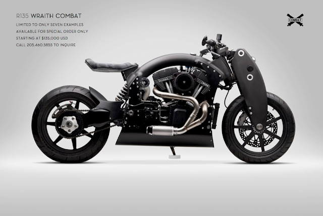 Confederate R135 Wraith Combat is another limited edition mechanical art from Confederate Motorcycles, only 7 Confederate R135 Wraith Combat motorcycles will be built,