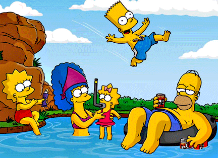 Los Simpson veraneando con ropa de baño