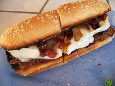 Philly cheese steak sandwich