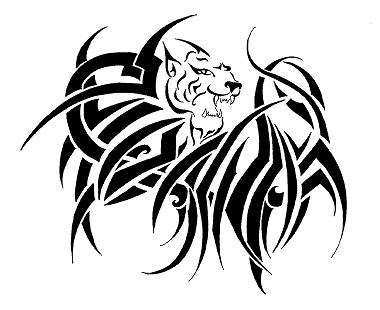 Tribal tattoo lion