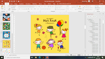 Template PowerPoint (PPT) Gambar Ucapan Selamat Hari Anak Nasional | GRATIS... Siap Pakai Tinggal Edit