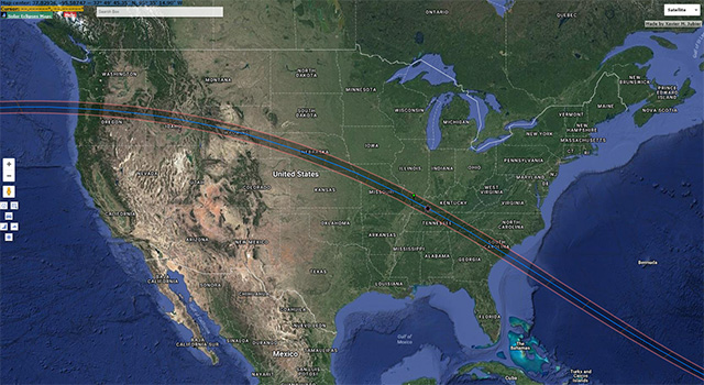 Xavier Jubier's eclipse overlay for Google Maps