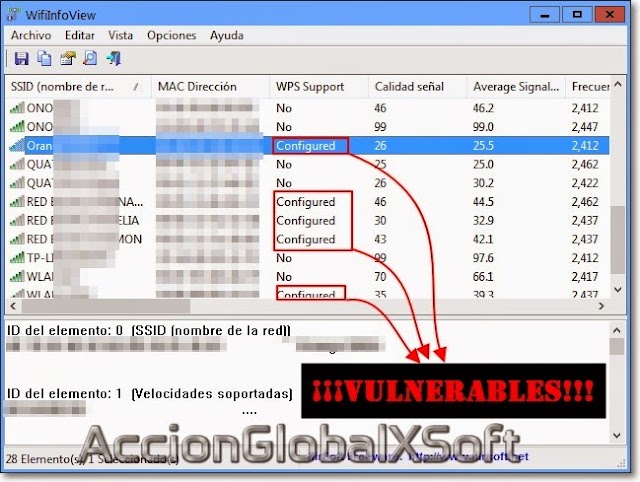 WifiInfoView 2.72 - Ver desde Windows que redes tienen WPS activado (vulnerables) y mucha más información