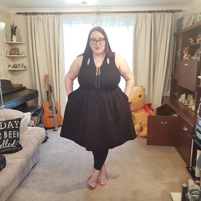 plus size City Chic Black Lace Up Dress