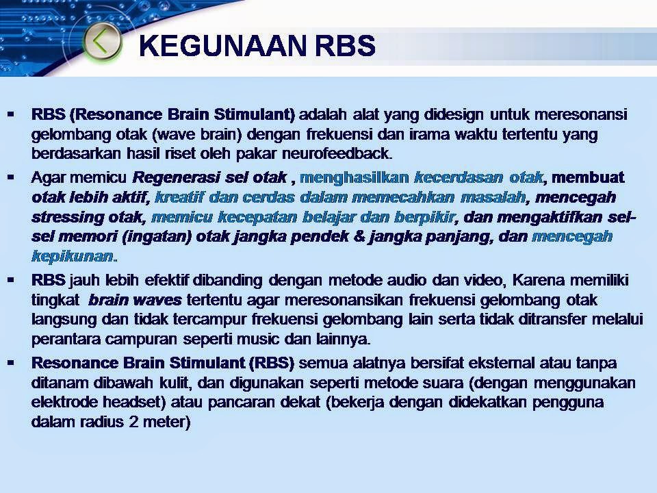 Alat Terapi Kesehatan: RBS solusi kecerdasan anak