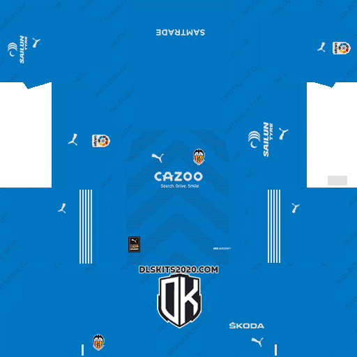 Valencia CF 2022-2023 Kit Released Puma For Dream League Soccer 2019 (Goalkeeper Away)