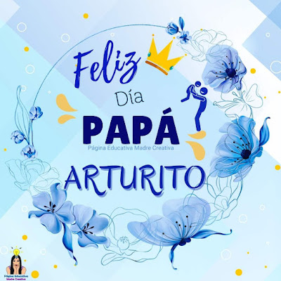 Solapín Feliz Día del Padre - Nombre Arturito para imprimir gratis