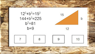 b=9 using the Pythagorean Theorem