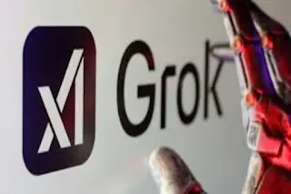 Grok and ChatGPT AI face-off on a laptop screen