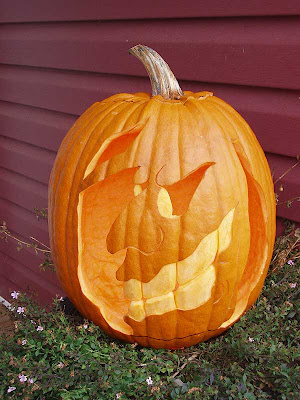 Mad Farmer pumpkin in the daylight.