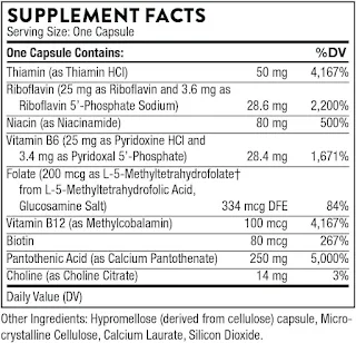 Thorne Stress B-Complex - Vitamins B2, B6, B12, and Folate in Highly-Absorbable and Active Forms - Extra Vitamin B5 for Adrenal Support, Stress Management and Immune Function - 60 Capsules