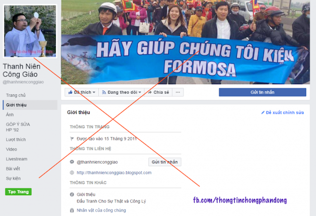 FANPAGE "THANH NIÊN CÔNG GIÁO" ĐÃ BỊ KHÓA!