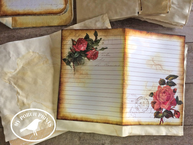 French Rose Junk Journal Tutorial : My Porch Prints