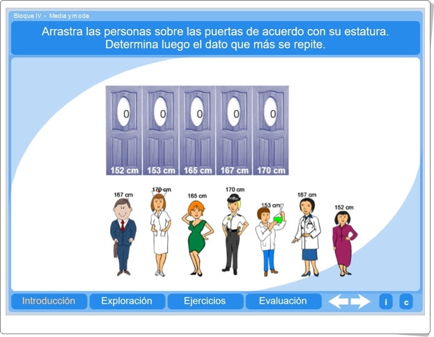 "Media y moda" (Aplicación interactiva de Matemáticas de Primaria)