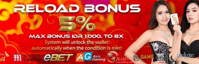 Reload Bonus 5% Casino Online