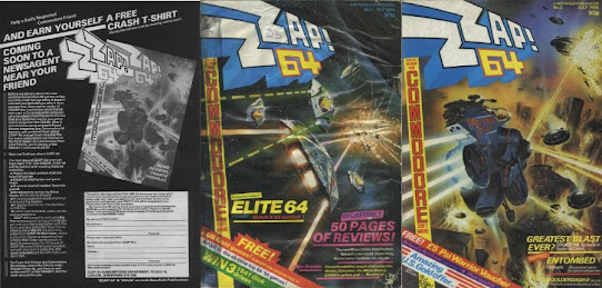 ZZAP!64 advert, issue one cover, issue three cover