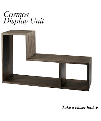 Cosmo Grey Tinted Solid Teak L Shape Display Unit from Furniture123