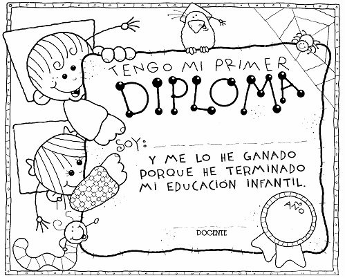 Para colorear diplomas graduación y graduados