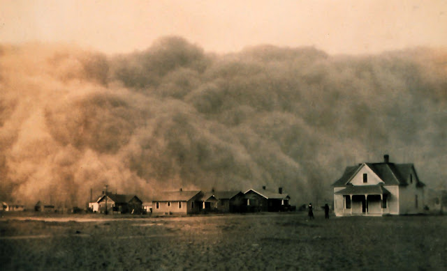 Пыльная буря приближается к Стратфорду, штат Техас, 1935 год