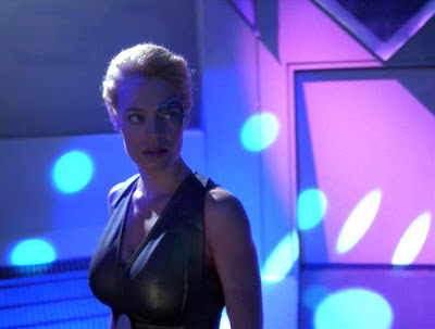 Jeri Ryan Seven of Nine Fighting Costume from Star Trek Voyager episode 
