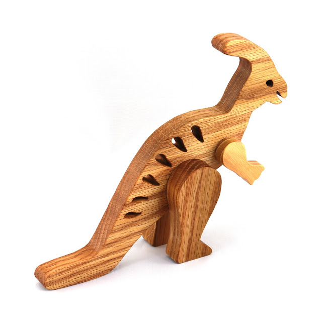 Handmade Wood Toy Dinosaur, Parasaurolophus - Wood Toy Animal