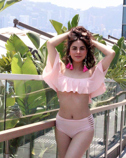 Shraddha Arya Sexy Bold Pink Bikini Pics HD Images and Wallpapers