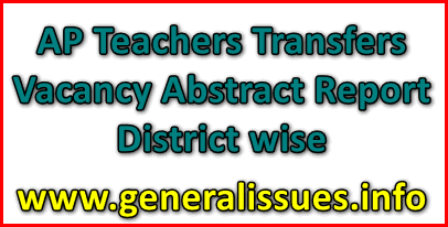 AP Teachers Transfers Vacancy Abstract Report District wise-2020