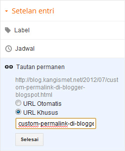 custom permalink blogger
