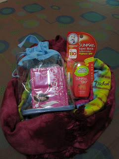 Sunblock,Sarong,Toiletries