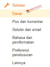 menu dasar blogger