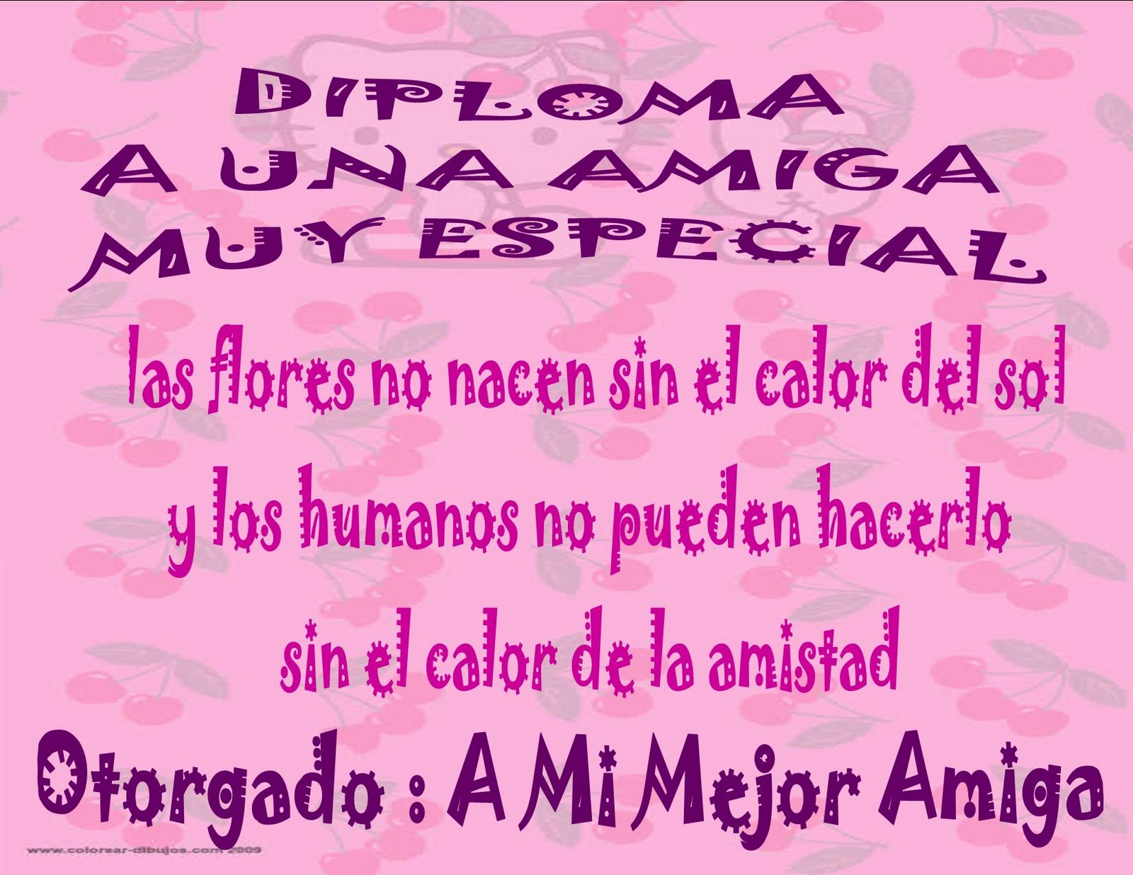 Juliana(*.*): DIPLOMA PARA UN AMIGA