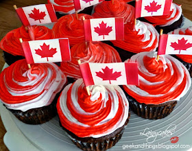 Canada Day cupcake toppers