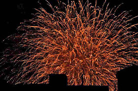 fireworks, cityscape, Okinawa