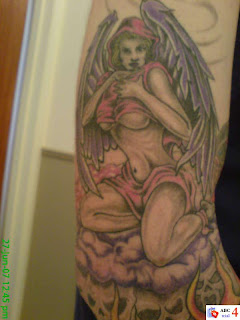 Pink Angel Women Tattoos Desaign On Arm<br />