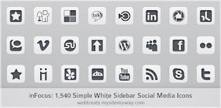 inFocus Simple White Social Media Icons
