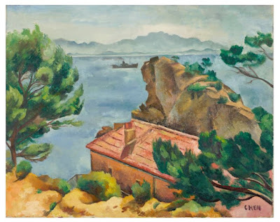 One of the highlights of the exhibition is from Singapore artist Georgette Chen. Landscape, 1930s, oil on canvas, is from the Collection of Centre Pompidou, Paris, MNAM-CCI © Dr Lee Seng Gee Photo: © Centre Pompidou, MNAMCCI/Jim Purcell/Dist. RMN-GP. 