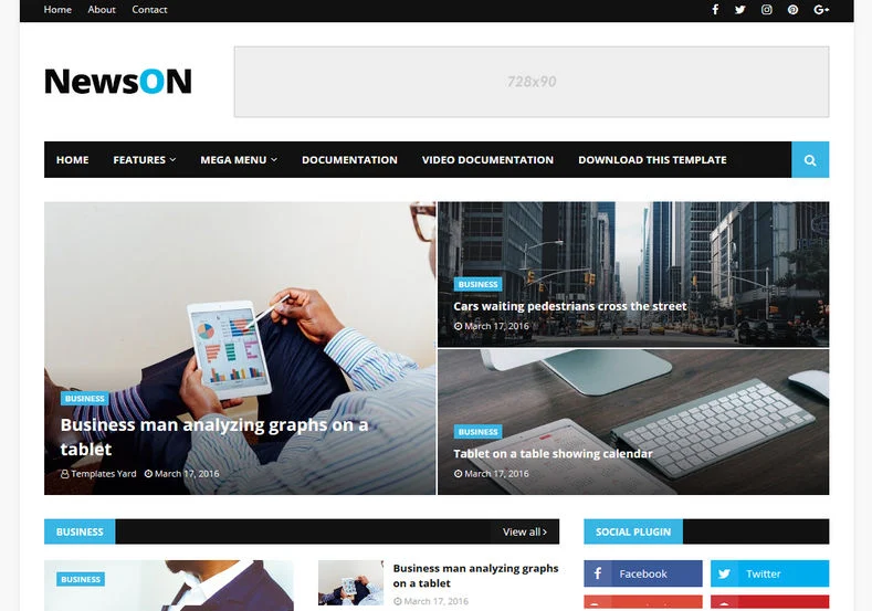 AdSense Responsive Blogger Template | Theme News ON ready for CO-friendly advertising for AdSense approval NewsOn-Blogger-Template skmovie.xyz