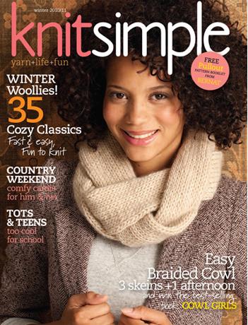 Yahina Guzman on the cover of KnitSimple Magazine 