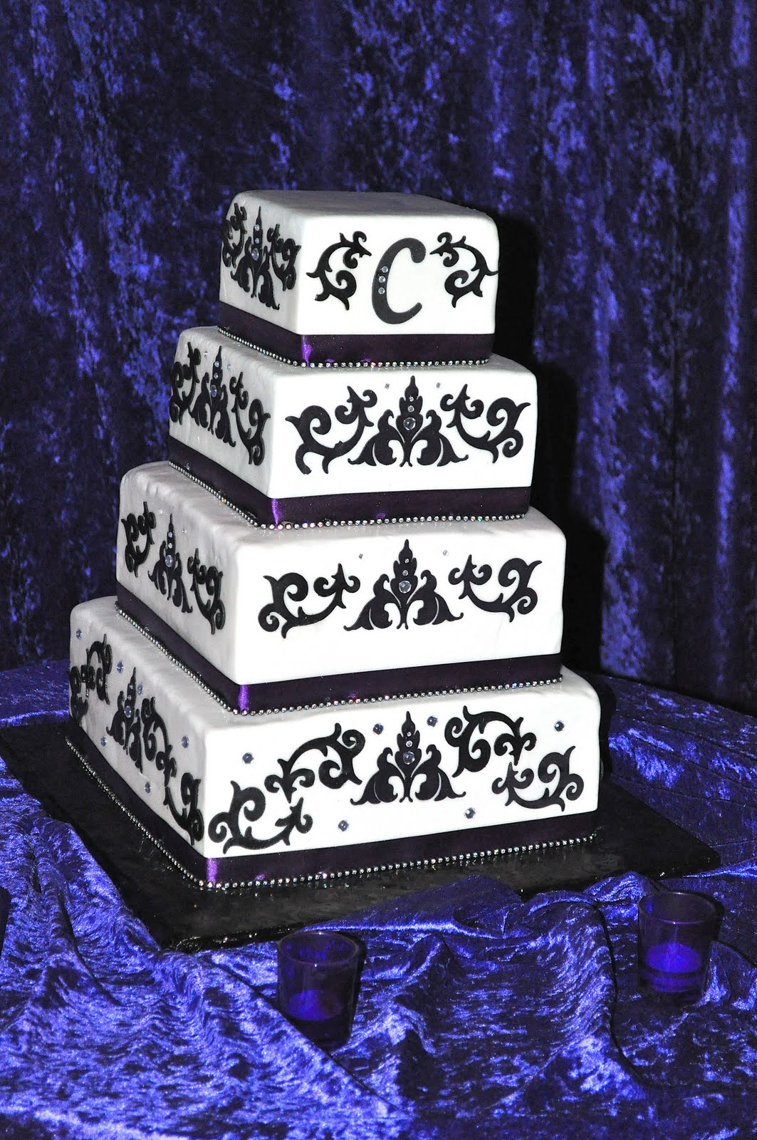 black and white wedding cake