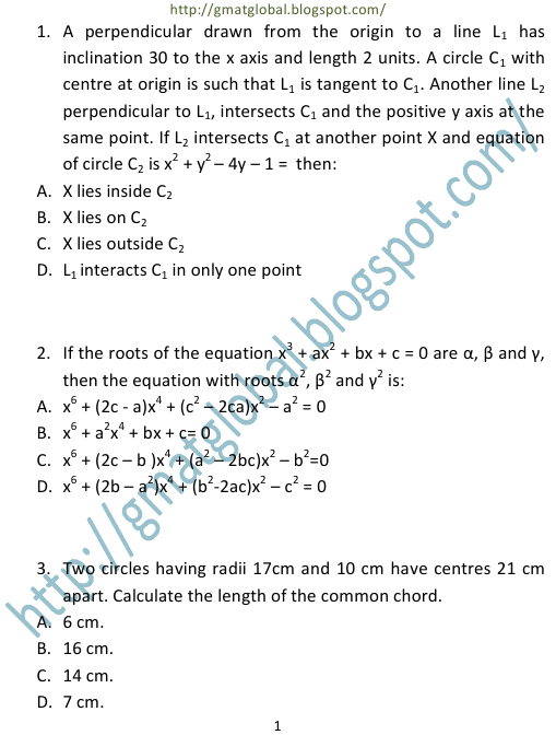 GMAT Model Questions