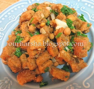 Bread upma with chickpeas curry (5)